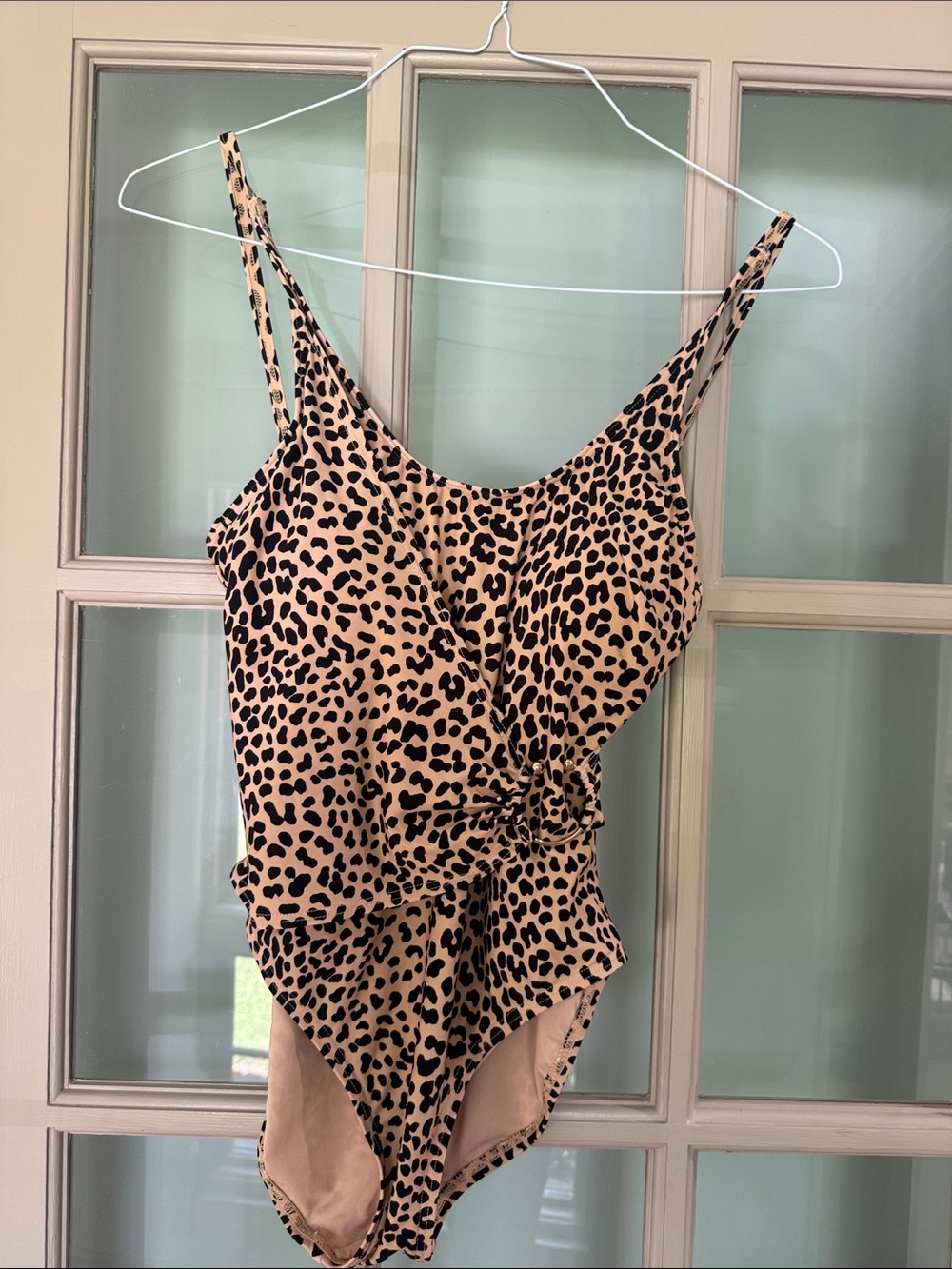 Ladies Michael khors  Leopard Print One-Piece Swimsuit - Tan and Black - size 6